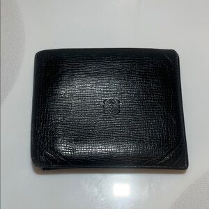 Loewe men’s black leather wallet with change pouch